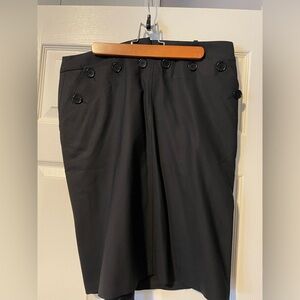 BCBGMaxAzria Black Button-Accent pencil skirt